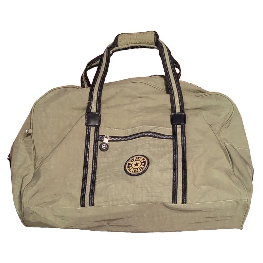 Kipling Duffel Weekender Bag Olive Green Unisex Zipper Closure 23" Travel